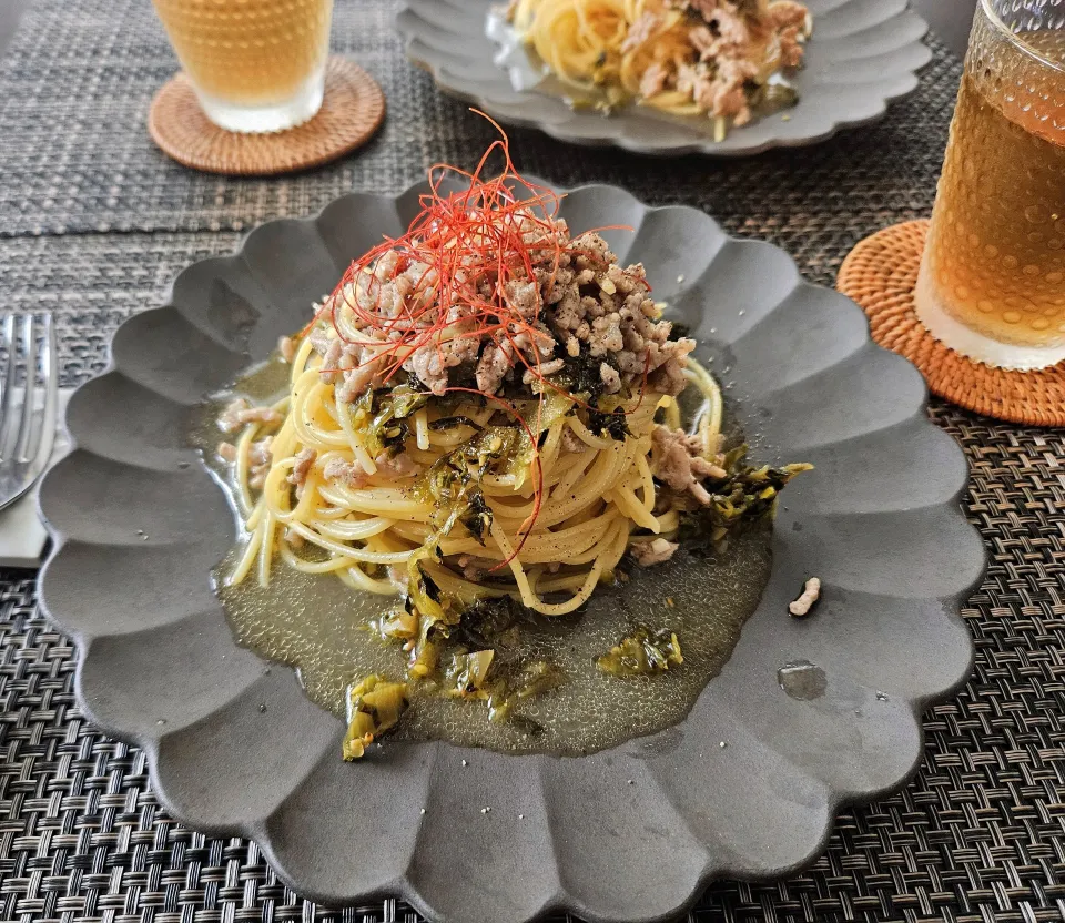高菜挽き肉パスタ|emiさん
