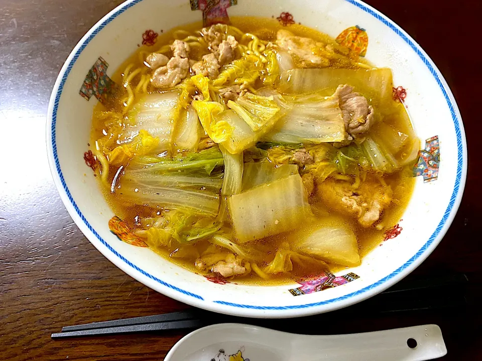 白菜と豚肉たっぷりラーメン　神座風|単身赴任のっちさん