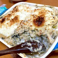 昨日のクリーム煮をドリアに|しののののののさん