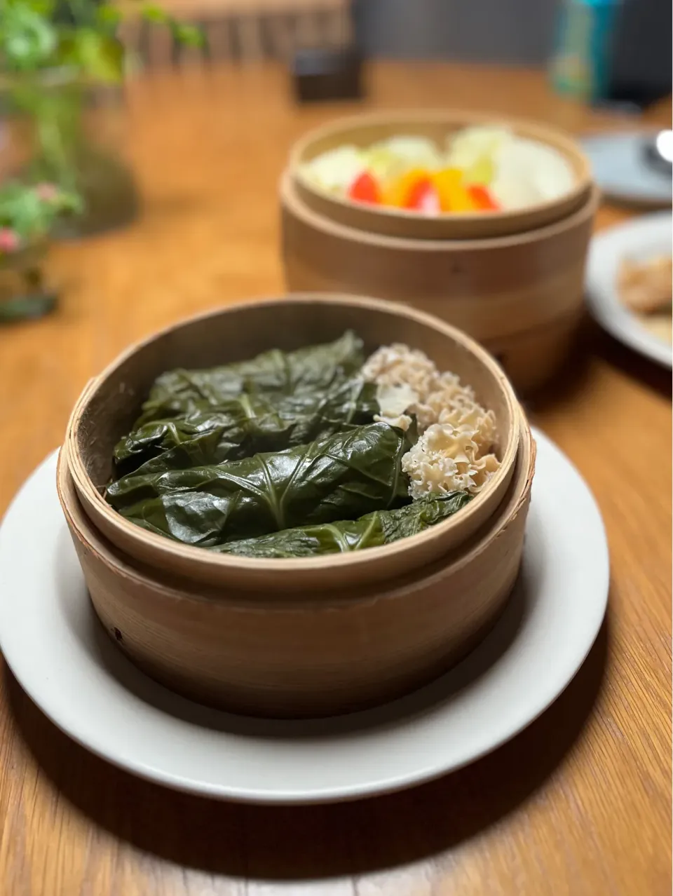 10/25の夕食　ケールの鶏巻き蒸し|yoneさん