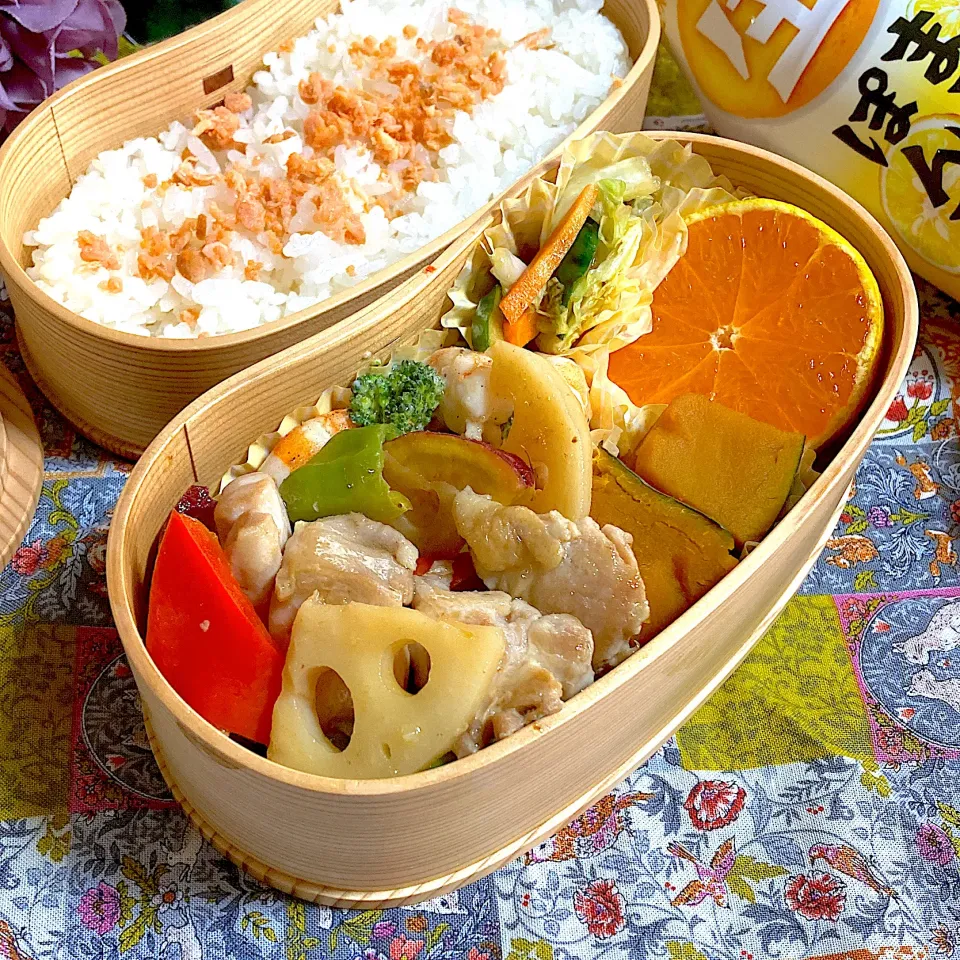 鶏肉と根菜の甘酢炒め弁当✨|ringonamaさん