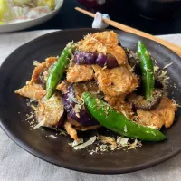 秋なす＆鶏ムネnoおかか醤油あえ