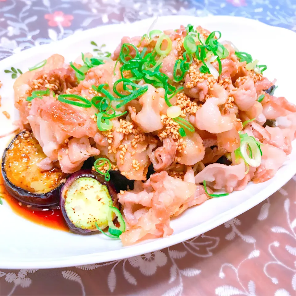 茄子と豚バラのぽん酢だれ|mico☺︎さん