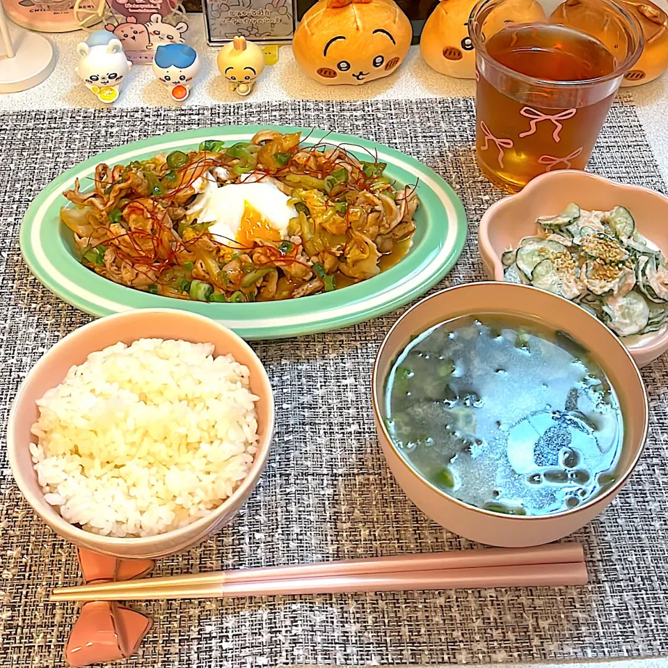 豚キムチ＆きゅうりとツナのマヨサラダ|めいさん