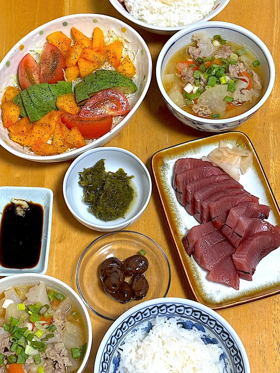 豚汁＆生鰹刺身(鹿児島産)|Makokoさん