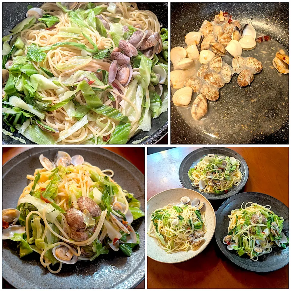 Sunday  brunch🍴Vongole bianco🐚キャベツたっぷりﾎﾞﾝｺﾞﾚﾋﾞｱﾝｺ|🌈Ami🍻さん