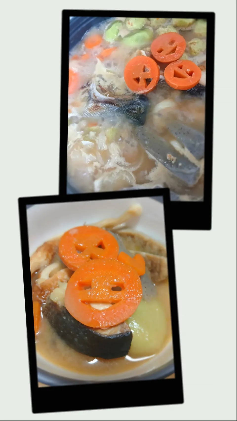 石狩風鍋でごはん.+:｡ ヾ(◎´∀｀◎)ﾉ ｡:+.✨|ぽんすけさん