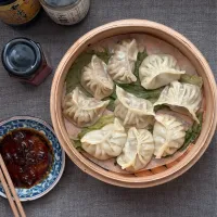 まる(丸大豆)さんの料理 香菜豬肉蒸餃 (パクチー餃子)