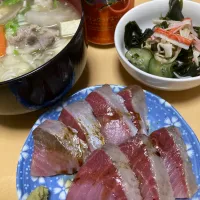 単身赴任中の男飯(鰤の刺身)| おおもりの星さん