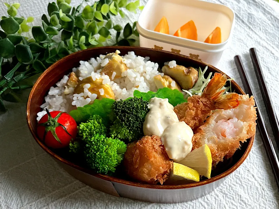 ＊0107. 秋の味覚🍁栗ごはん🌰娘ちゃんの高校生弁当🍱＊|＊抹茶＊さん