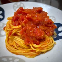 ニンニクとトマトのパスタ|くみさんさん