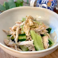 叩ききゅうりと鶏むね肉のうまソース旨塩和え|みずほさん