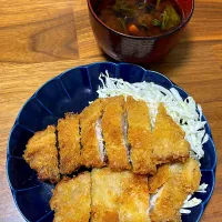 トンカツ、赤だし味噌汁|ルナピーボールさん