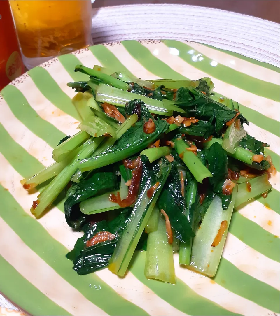 にゃんぺこさんの料理 🇹🇼油葱櫻花蝦醤炒青菜～青菜のピリ辛桜エビ醤炒め～🇹🇼|びせんさん