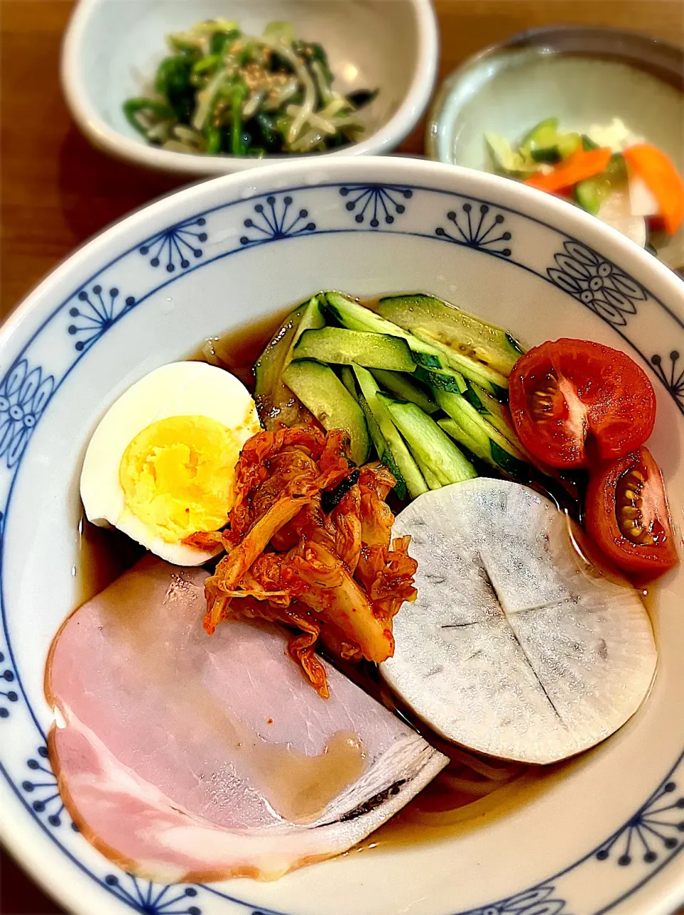 盛岡冷麺とほうれん草ナムル|リフルシャッフルさん