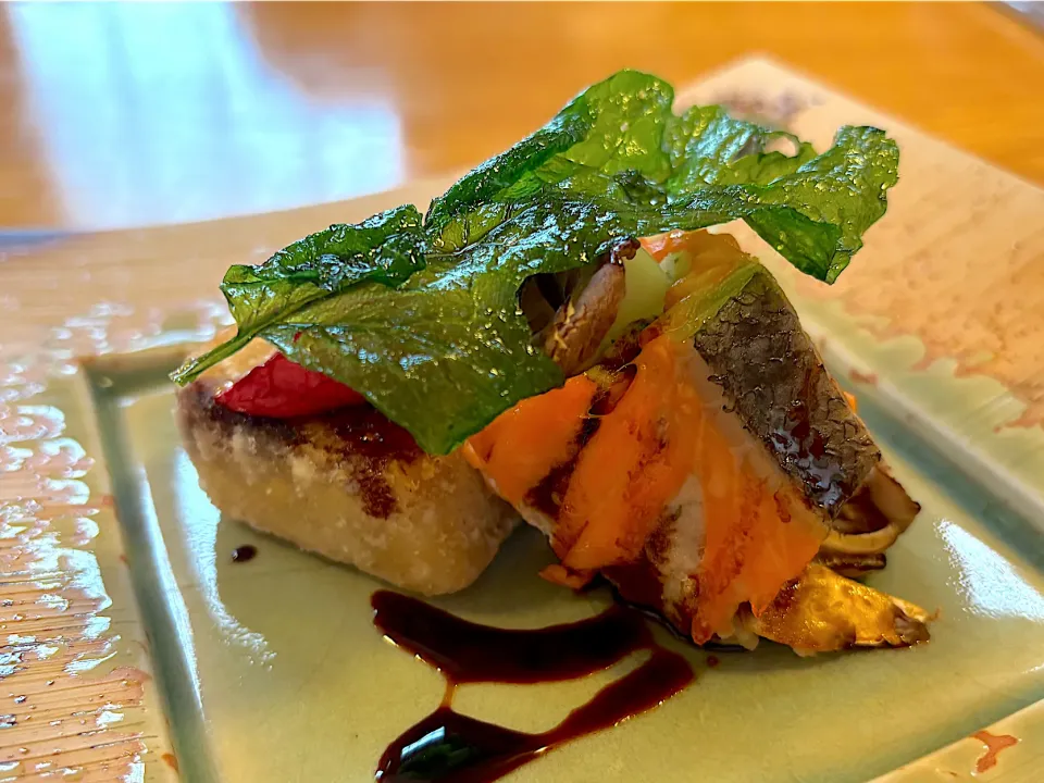 ⑥10月26日・［田舎の和食屋さんランチ🍁］・秋シャケの舞茸包み揚げ😊✨|山勝さん