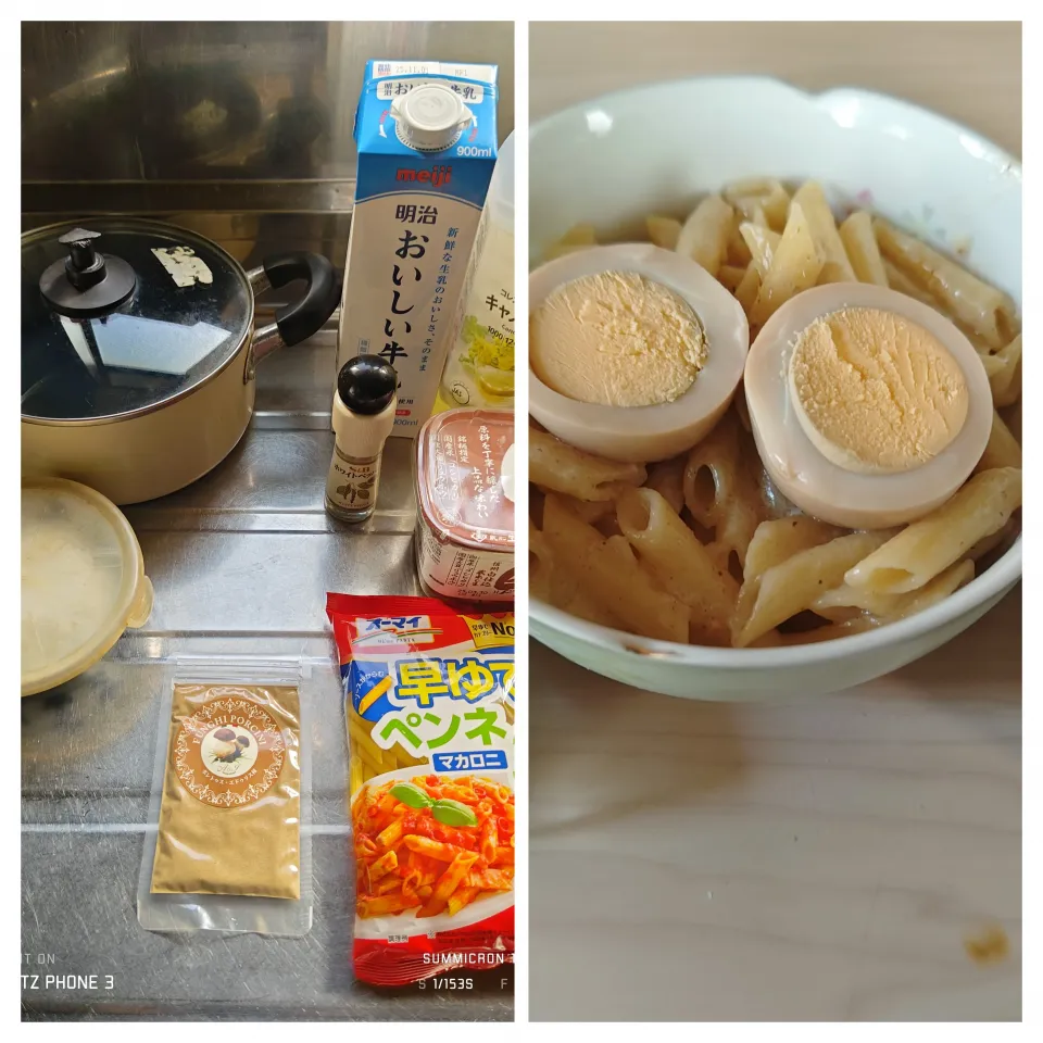 2025/10/28の食事メニューはイタリア産粉末ポルチーニ使用「人生初」先ずはショートパスタ（ペンネと合わせました）|Tarou  Masayukiさん