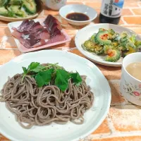 ゴマだれそば
ゴーヤの天ぷら
いなだのお刺身