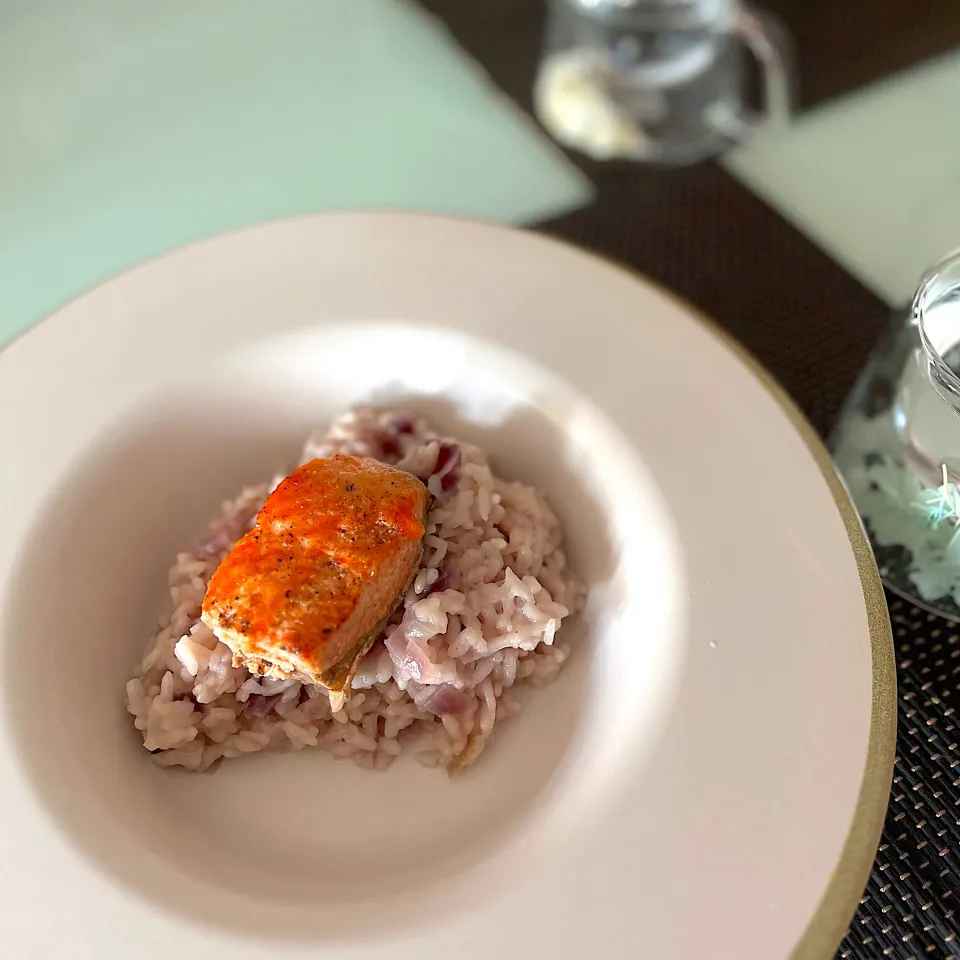 サーモンとリゾット|きなこもちさん