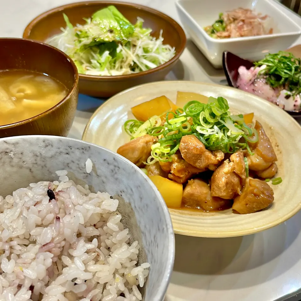 鶏ももとじゃがいもの照り焼き|ぎんさん