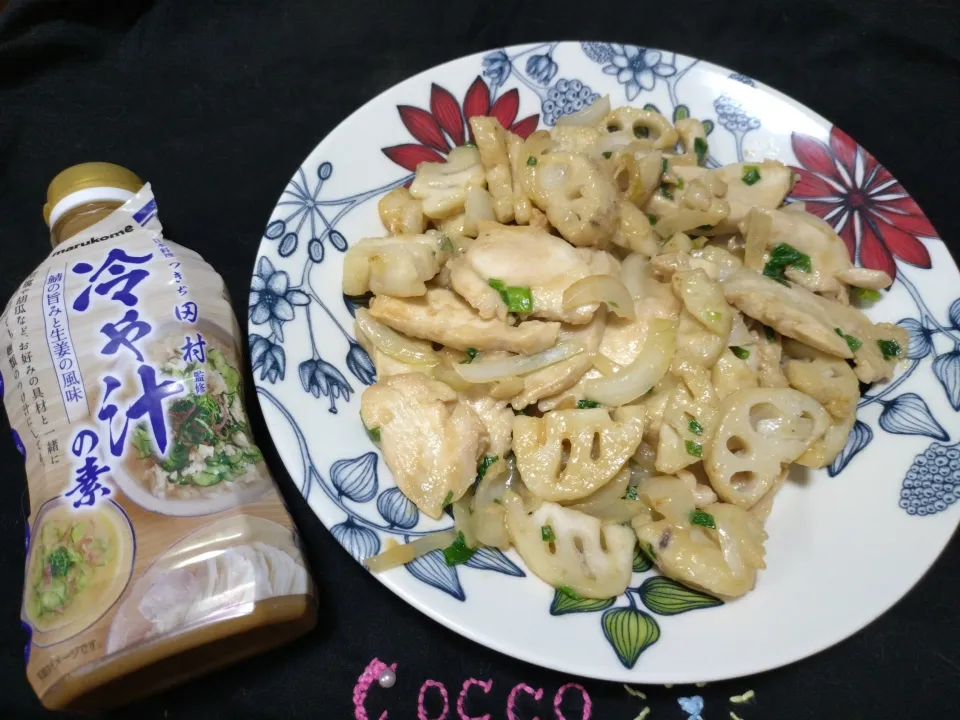 鶏むね肉とレンコンの味噌󠄀炒め✨|cocco+さん