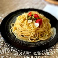 青唐辛子乗せペペロンチーノ|kyoさん