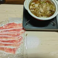 休みの2025/10/29イタリア産ポルチーニペンネ茹で汁利用して国産豚しゃぶ|Tarou  Masayukiさん