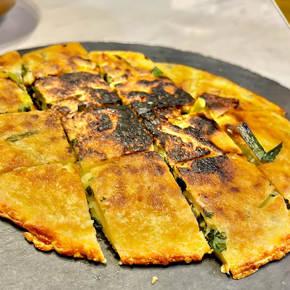 たこ焼き粉でチヂミ|ぎんさん