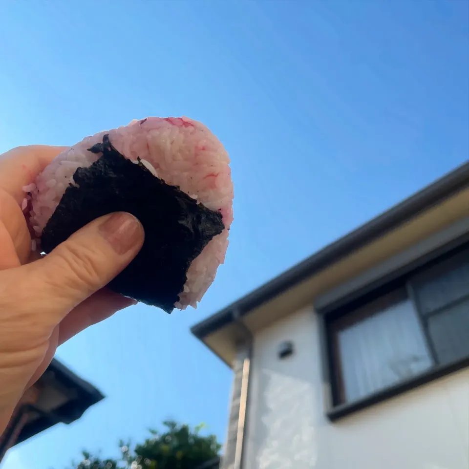 naho_nonaさんの料理 空とおにぎりと私の手2024|めんちゃんさん