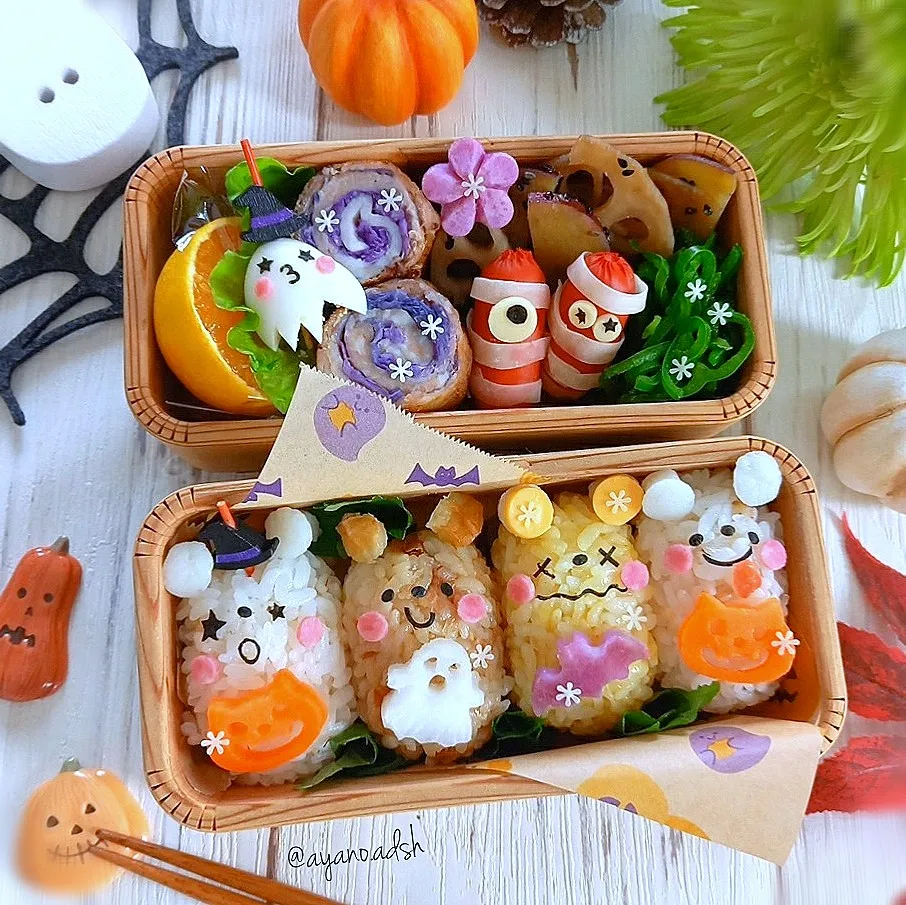 くまさんおにぎり
ハロウィン弁当🧡💜|ayano.adshさん