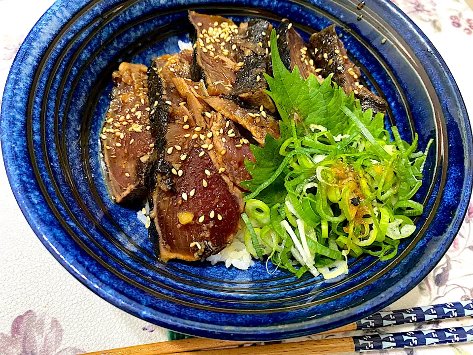 カツオのたたき丼|単身赴任のっちさん