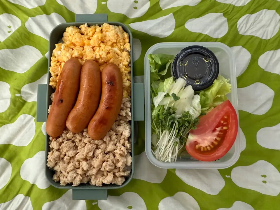 大好きな鳥そぼろ弁当&ウィンナー|ヒグッチさん