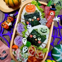 黒猫おにぎり弁当|Akiyoෆ¨̮⑅さん