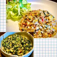 「大根葉ソフトふりかけ」ﾘﾒｲｸのランチ                      『ガーリック炒飯』| mottoさん