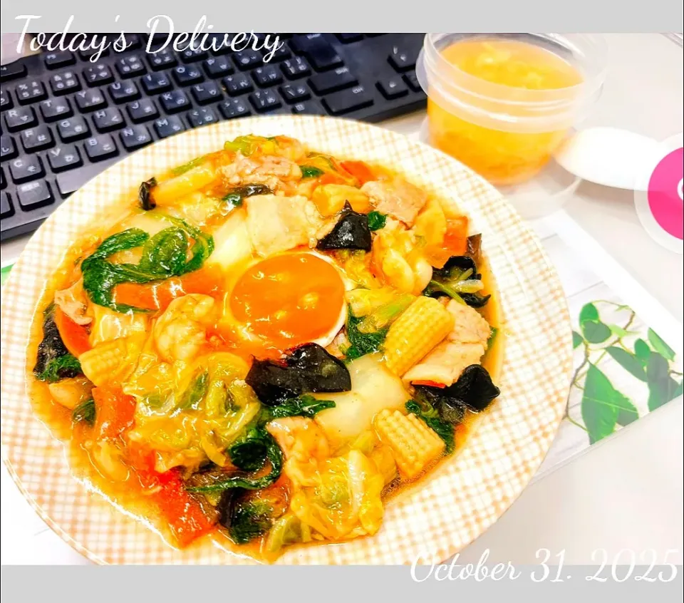 🇨🇳🐷 八宝菜飯（中華丼）🦐🇨🇳|TakeBooさん