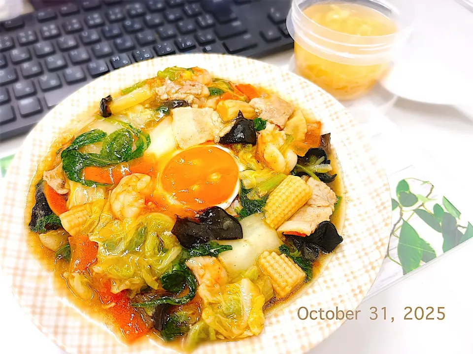 #八宝菜 #丼 🍳を添えて            w|Tsuu_chan‪ ·͜·♡‬さん