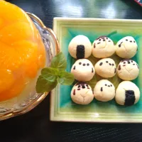 みかん寒天ゼリーとスノーボールクッキー|きこりnoteさん