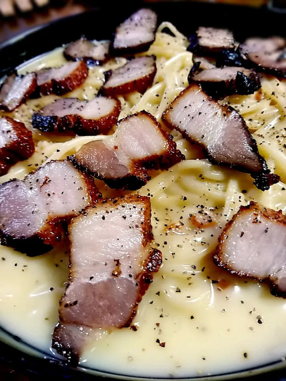 自家製ベーコン乗せカルボナーラ|ちかさん