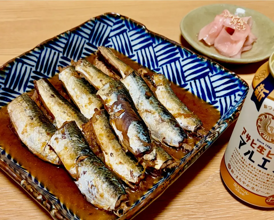 小鯖の味噌煮と晩酌セット🐟🍺|kaeさん