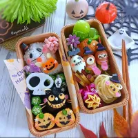 おばけおにぎり&黒猫ちゃん
ハロウィン弁当🧡💜|ayano.adshさん