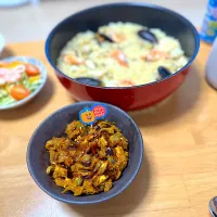 かぼちゃサラダとパエリア|ツナコさん