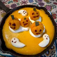 スキレットで
カボチャの焼きプリン🎃🍮|さらっと🍀さん