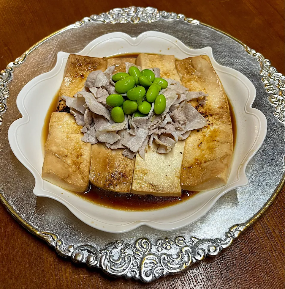 豚しゃぶon豆腐ステーキ＊つぶみそ|henryさん
