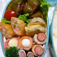 ピーマンの肉詰め弁当🍱|みみさん