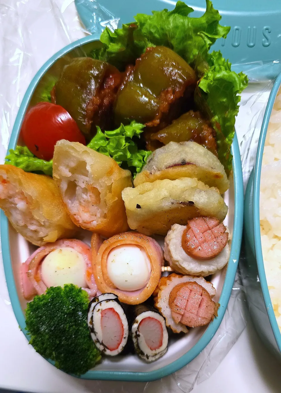 ピーマンの肉詰め弁当🍱|みみさん