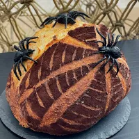 Spider web Halloween sourdough|12Dragonさん