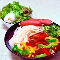 激辛カレーうどん🌶️チョリソトッピング🔥|マニラ男さん