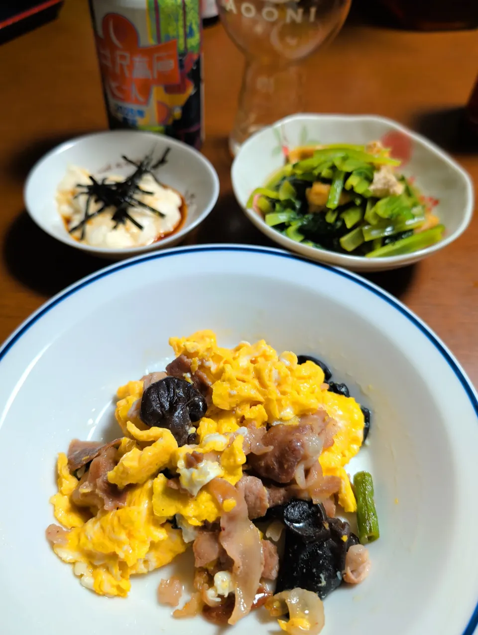 豚肉、卵、きくらげの炒め物|ぱやさん