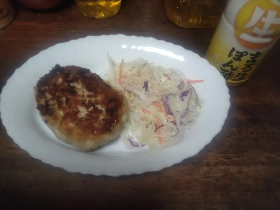 餃子の具の残りをハンバーグにしました|にんにくと唐辛子が特に好き❤️(元シャリマー)さん