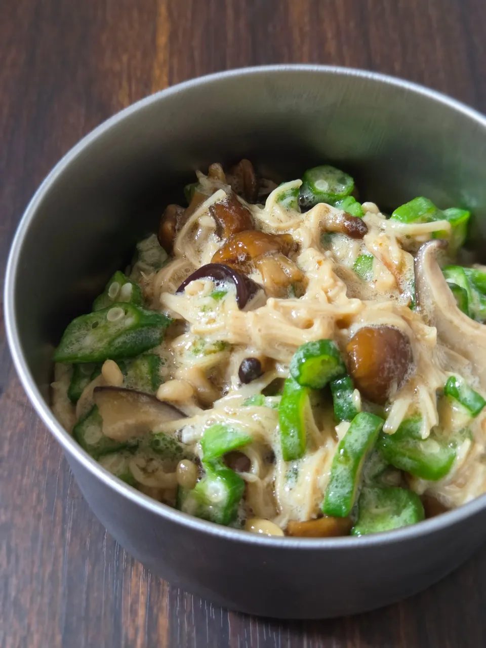 冷凍オクラのなめたけ和え|ぱんだのままんさん